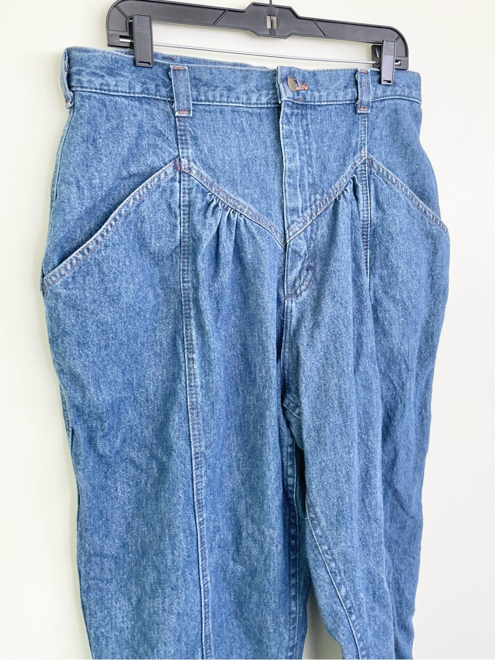 Vintage LEE 80s Gathered Yoke High Waist Princess Denim Jeans sz 34 Mom Jeans - Picture 2 of 8